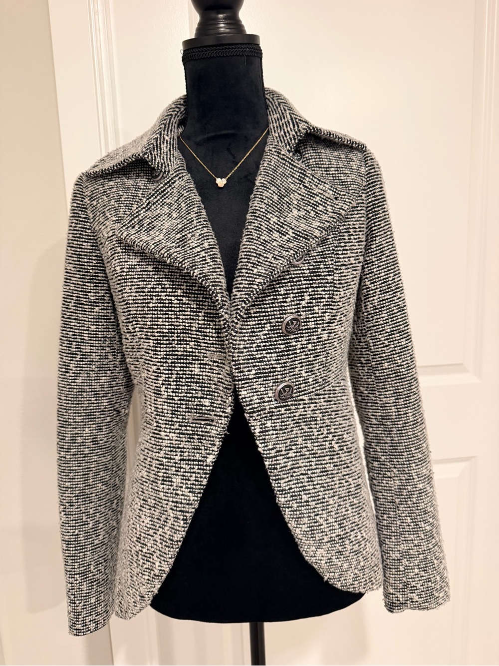 Forever 21 Black & White Tweed Blazer Jacket